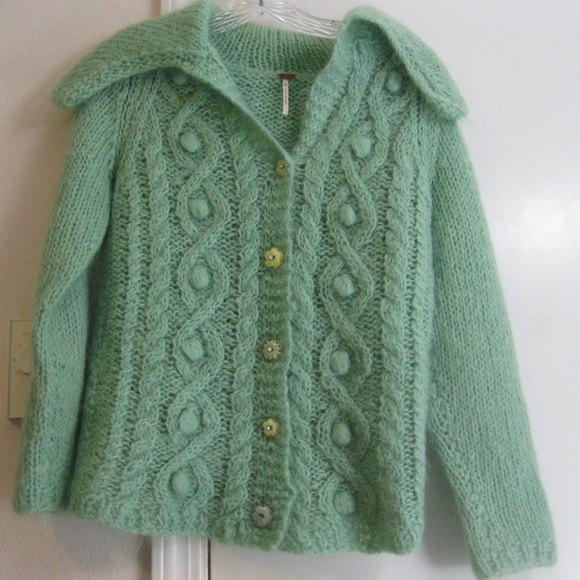 Free People Sweaters - Free People Mohair blend Cardigan - Mint Green - M